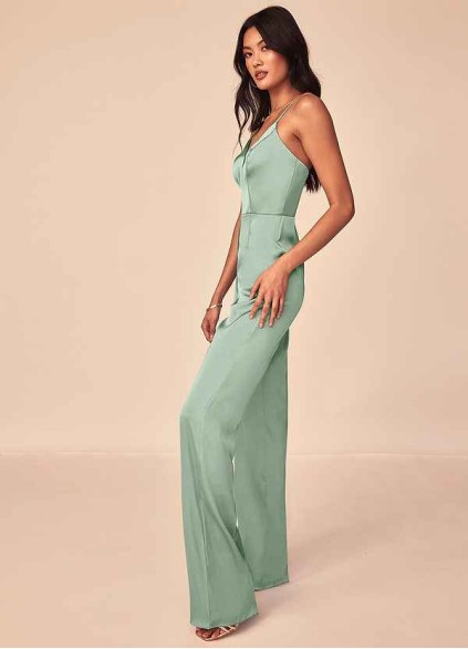 Pawzc Elizabella Stretch Satin Jumpsuit Pawzc Elizabella Stretch Satin Jumpsuit