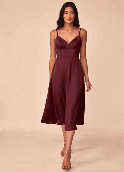 Pawzc Dottie Stretch Satin Dress