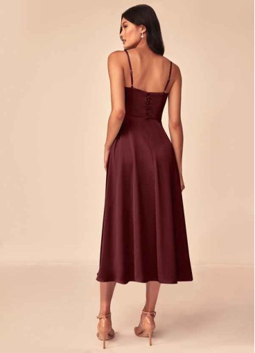 Pawzc Dottie Stretch Satin Dress