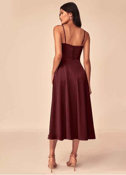 Pawzc Dottie Stretch Satin Dress Pawzc Dottie Stretch Satin Dress
