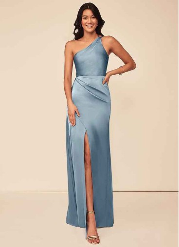 Pawzc Maron Stretch Satin Dress