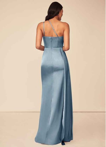 Pawzc Maron Stretch Satin Dress