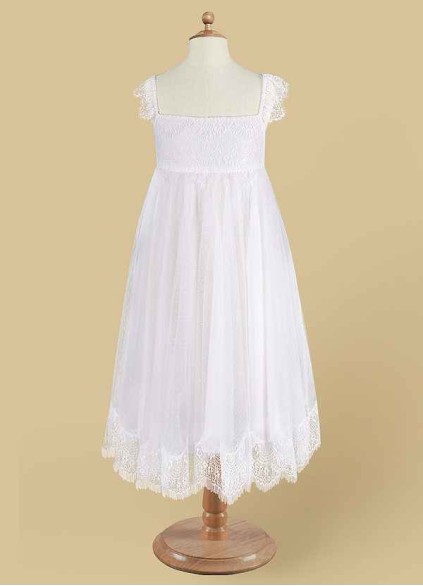 Pawzc Guava Flower Girl Dress