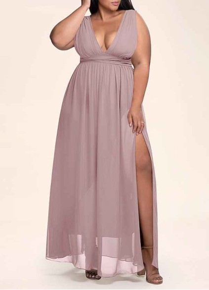 AZ Occasions Dancing Queen Vintage Mauve Chiffon Maxi Dress AZ Occasions Dancing Queen Vintage Mauve Chiffon Maxi Dress
